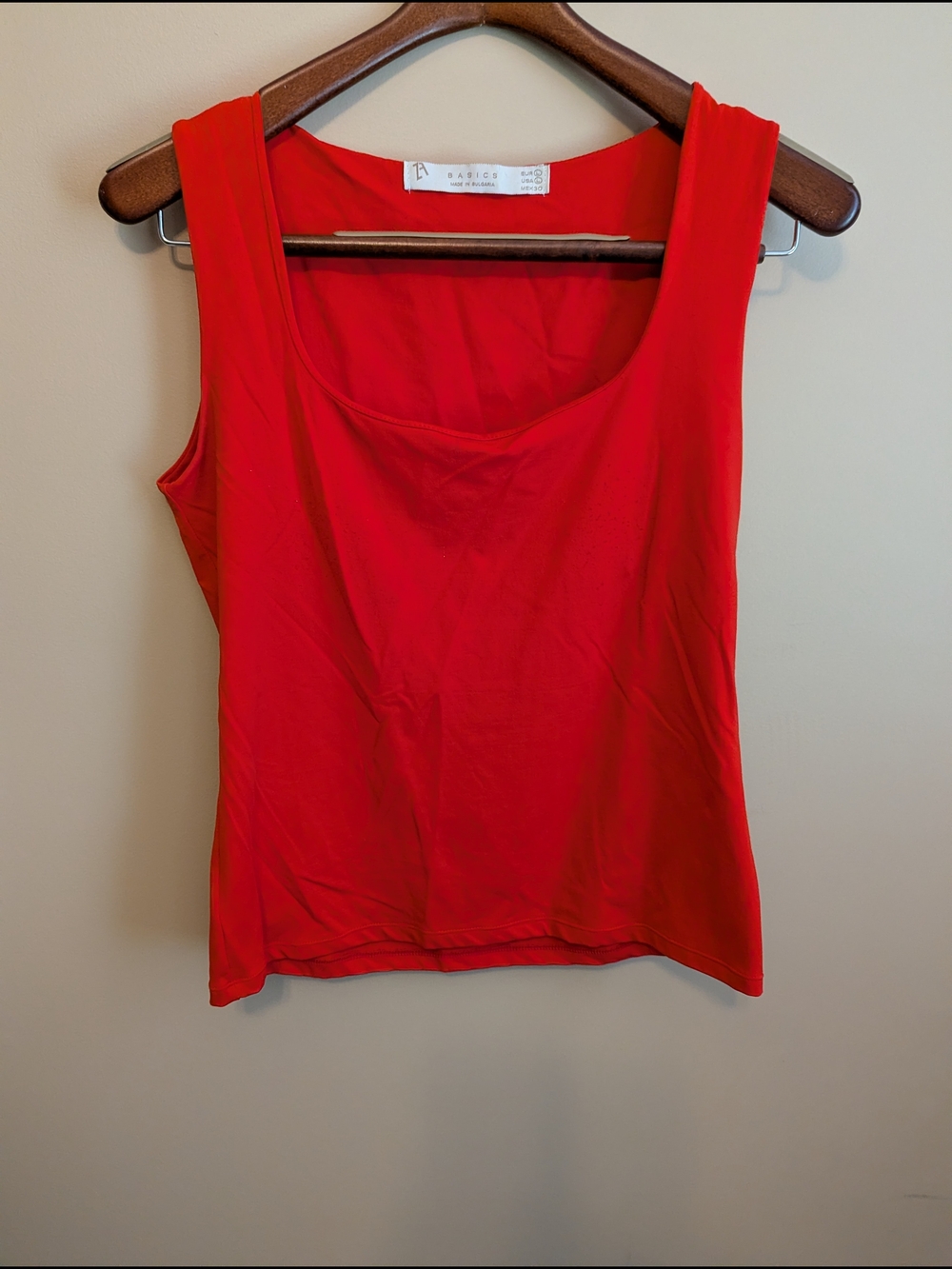 Basics Red Scoop Neck Athletic Tank